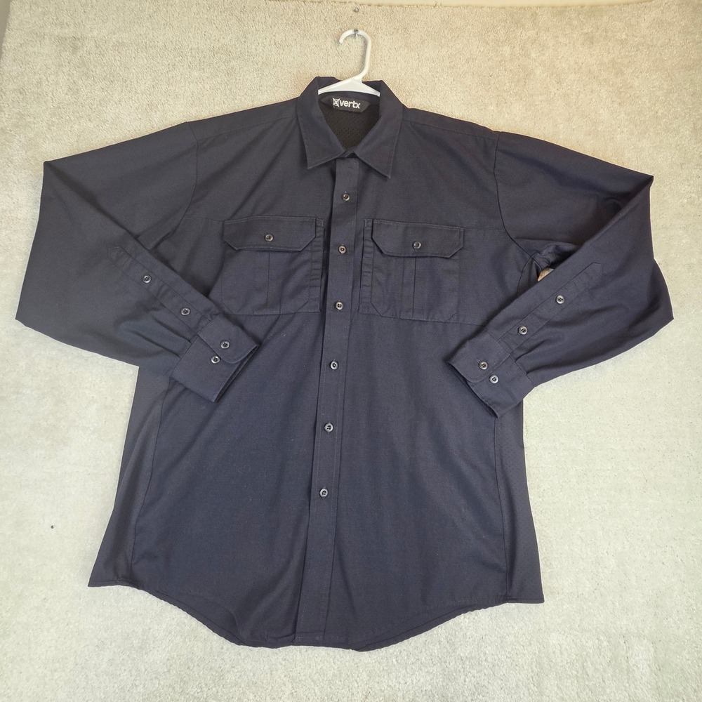 Vertx‎ Mens Long Sleeve Tactical Ripstop Shirt Vented Navy Blue XL